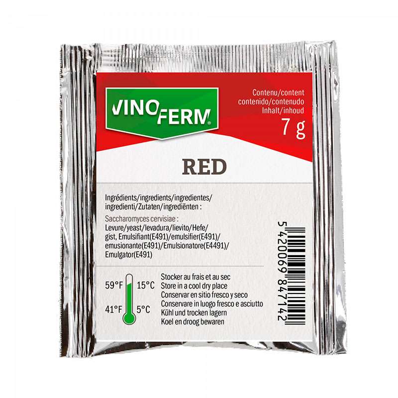 Levadura para vino rojo - 7 g - Vinoferm