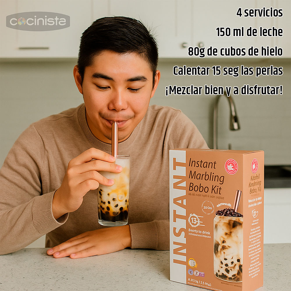 Kit Bubble Tea Café (Té de burbujas)  - 4 servicios - 