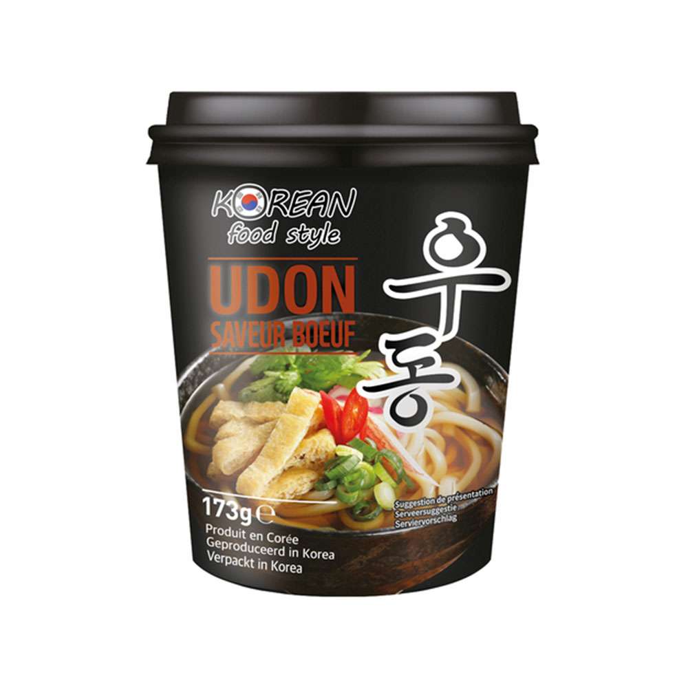 Fideos udon precocidos sabor a carne - 173g - Korean Food Style