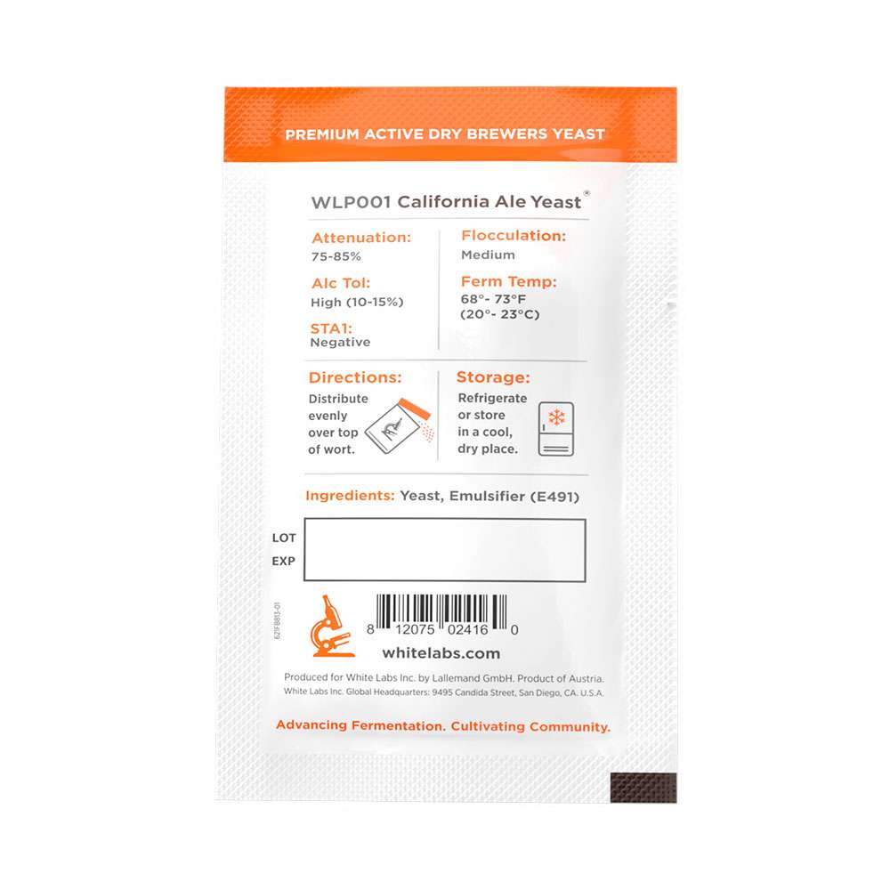 Levadura WLP001 California Ale - 11g - White Labs