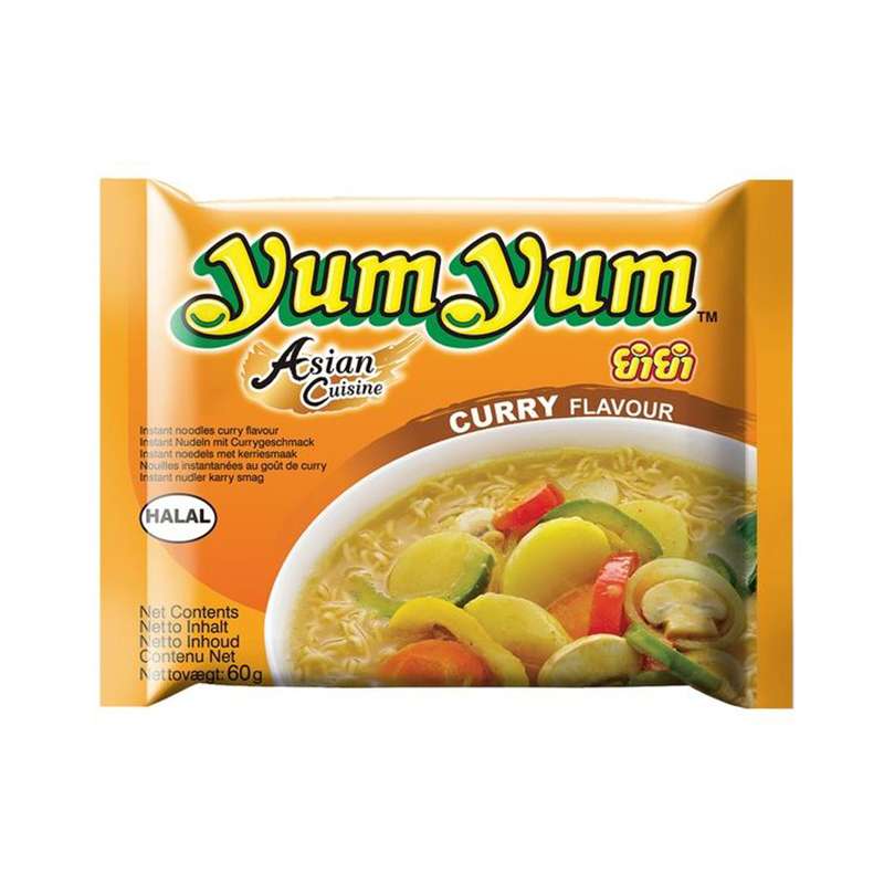 Noodles instantáneos sabor a curry - 60g - Pack de 5 unidades - Yum Yum
