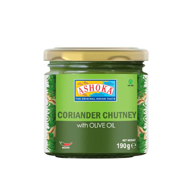 Chutney de cilantro con aceite de oliva - 190g - Ashoka