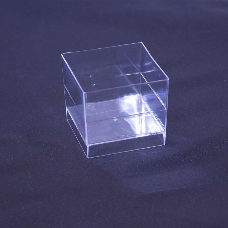 Vasito cubo plástico transparente - 15 uds - Goldplast