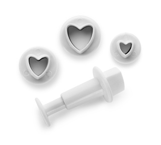 Cortadores para fondant con forma de corazón - 0,6-1,0-1,3cm