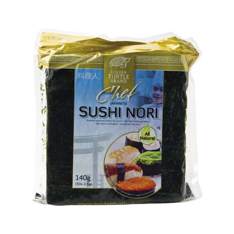 Hojas de alga Nori para sushi - 50 hojas - Golden Turtle
