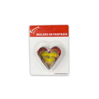 Cortapastas Corazón 3 tamaños - 6,5-5,5-3,0 cm