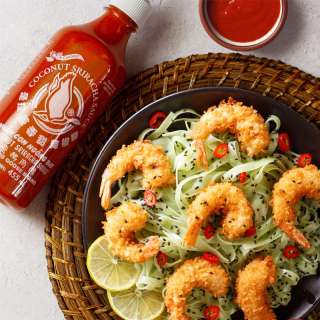Tempura de gambas con Sriracha