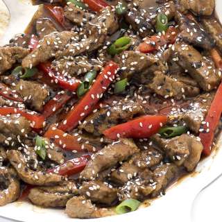 Carne picante estilo Sichuan