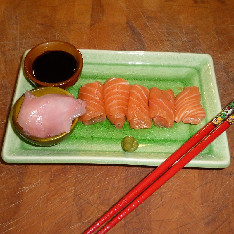 Sashimi de salmón